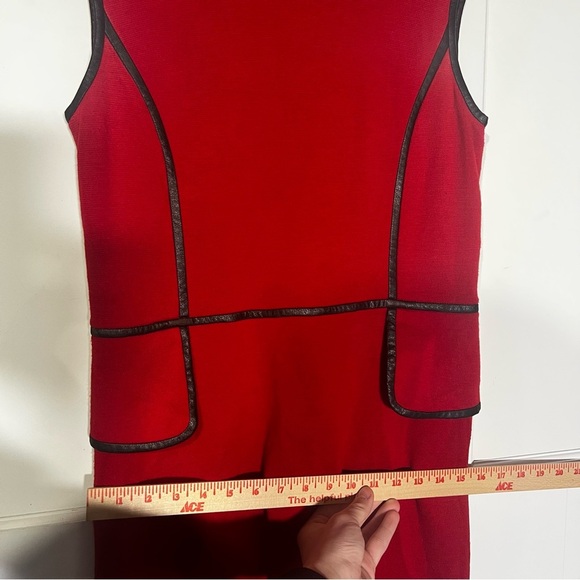 Tory Burch Sheath Dress “Violet” Knee-Length Leather Piping Size Medium - Picture 10 of 13